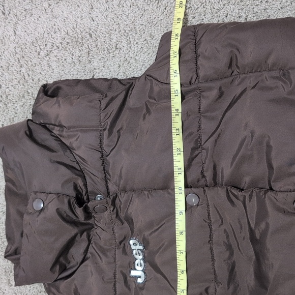 JEEP Puffer Vest Brown Old Navy Upcycle Almost Vintage ;) Size Small - Picture 13 of 14